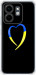 Чехол для Infinix Hot 50i Жовто-блакитне серце (Чорний)