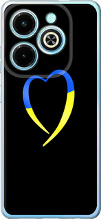 Чехол для Infinix Hot 40i Жёлто-голубое сердце (Черный)