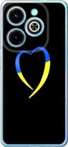 Чехол для Infinix Hot 40i Жовто-блакитне серце (Чорний)