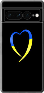 Чохол для Google Pixel 7 Pro Жовто-блакитне серце (Black)