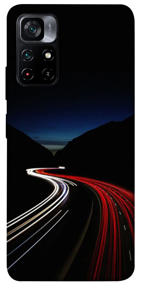 Чехол Красно-белая дорога для Xiaomi Poco M4 Pro 5G