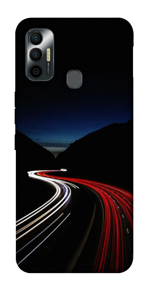 Чехол Красно-белая дорога для TECNO Spark 7