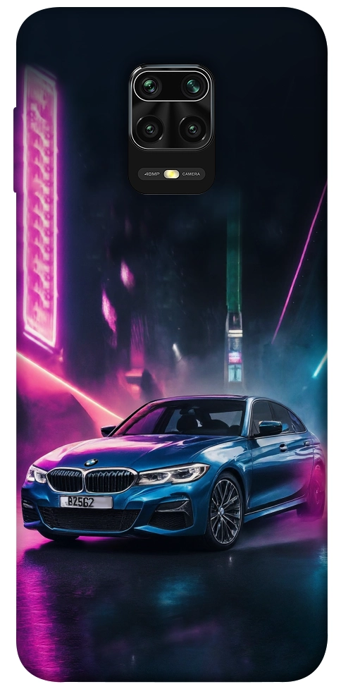 Чехол Неоновое BMW для Xiaomi Redmi Note 9 Pro