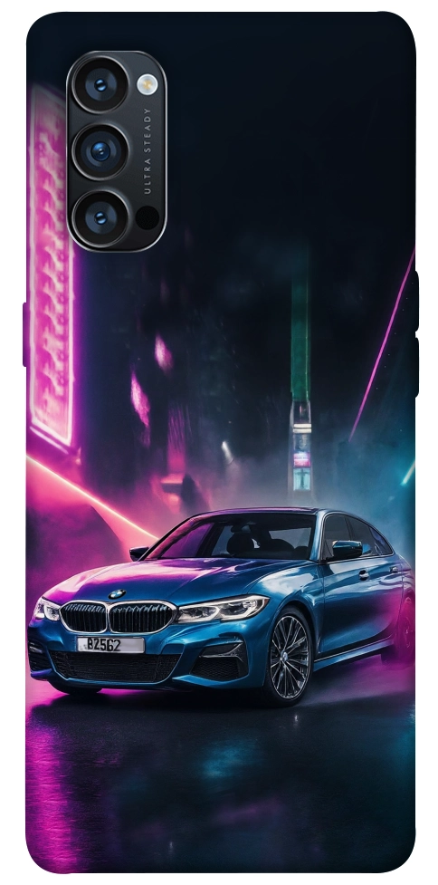 Чехол Неоновое BMW для Oppo Reno 4 Pro 5G
