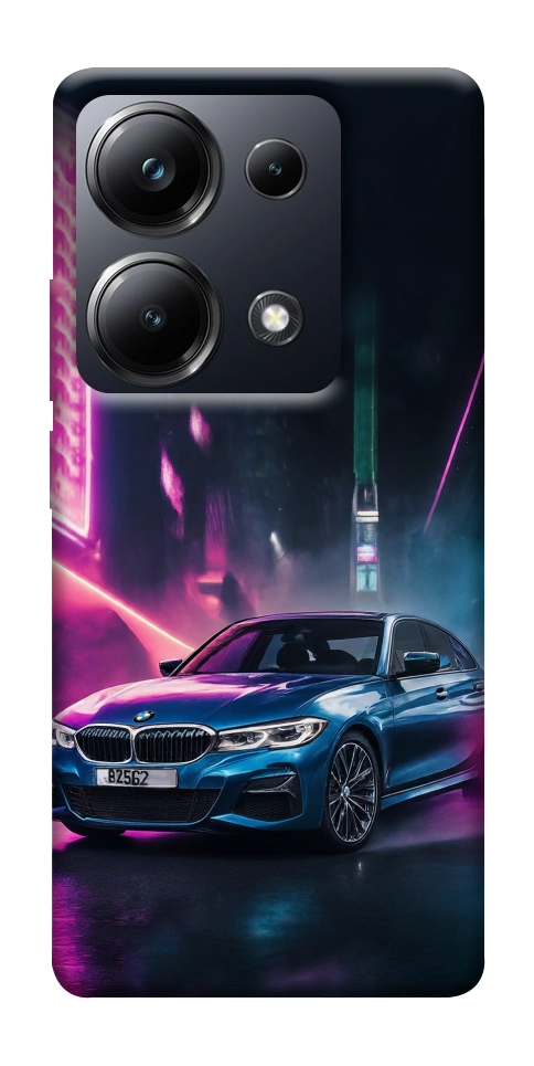 Чехол Неоновое BMW для Xiaomi Poco M6