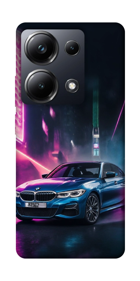 Чехол Неоновое BMW для Xiaomi Poco M6 Pro 4G
