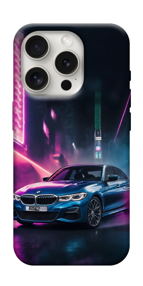 Чехол Неоновое BMW для iPhone 16 Pro