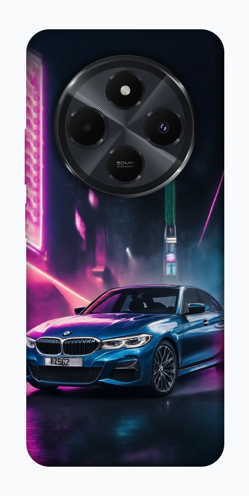 Чехол Неоновое BMW для Xiaomi Redmi 14C