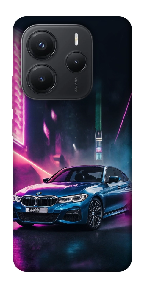 Чехол Неоновое BMW для Xiaomi Redmi Note 14 5G