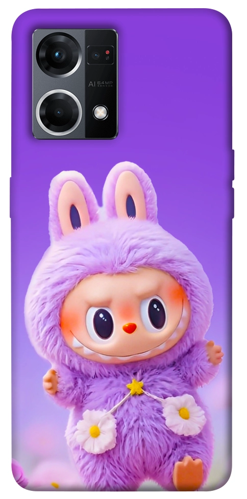 Чохол Labubu purple для Oppo Reno 7 4G