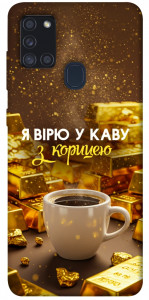 Чехол Верю в кофе для Galaxy A21s (2020)