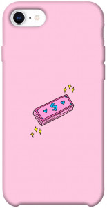 Чехол Simple pink money для iPhone SE (2020)