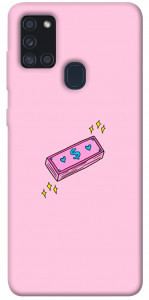 Чехол Simple pink money для Galaxy A21s (2020)