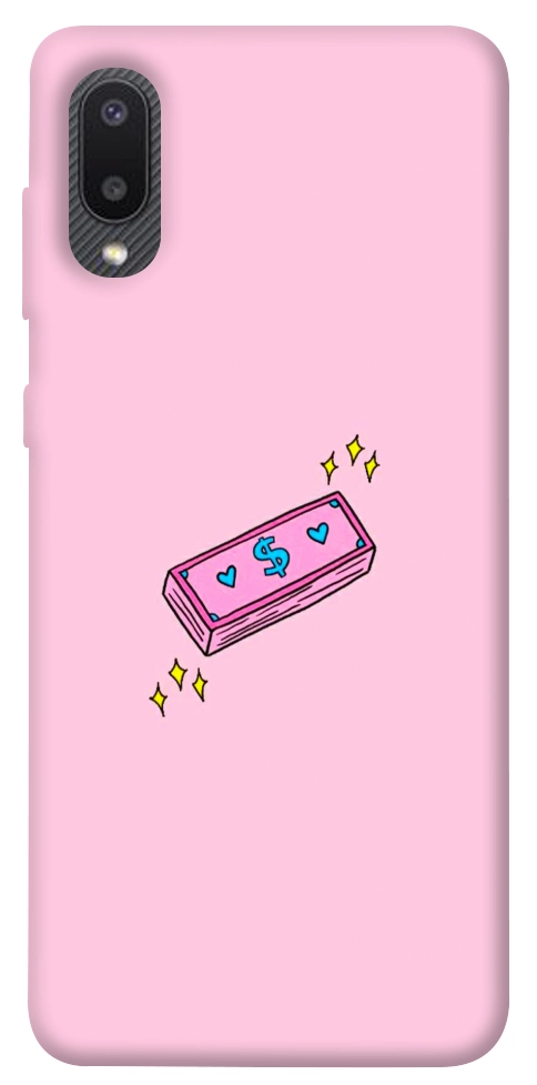 Чехол Simple pink money для Galaxy A02