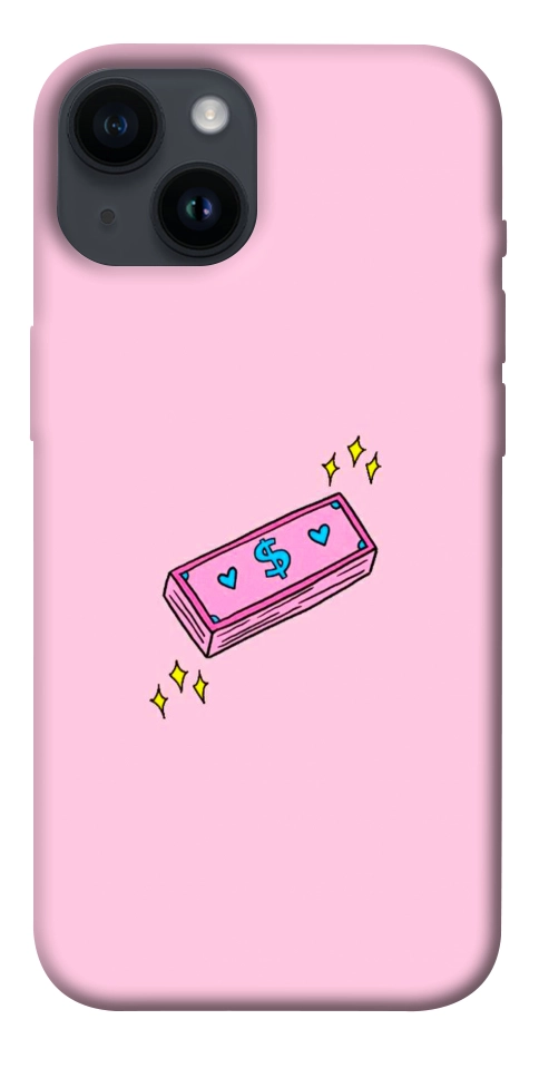 Чехол Simple pink money для iPhone 14