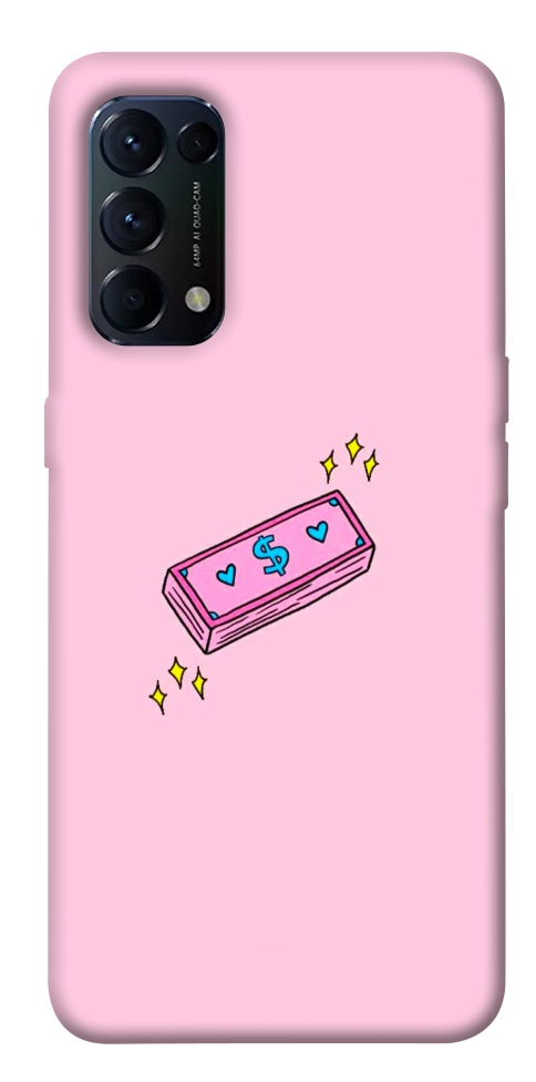 Чехол Simple pink money для Oppo Reno 5 4G