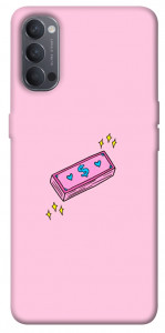 Чехол Simple pink money для Oppo Reno 4