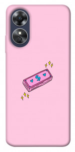 Чехол Simple pink money для Oppo A17
