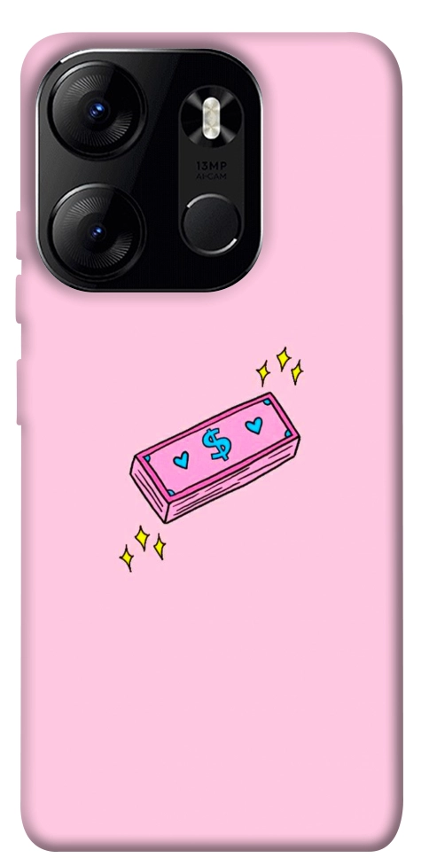 Чохол Simple pink money для Tecno Spark Go 2023
