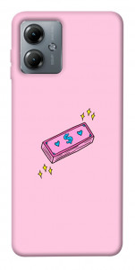 Чехол Simple pink money для Motorola Moto G14