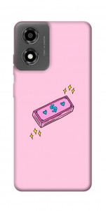 Чехол Simple pink money для Motorola Moto E14