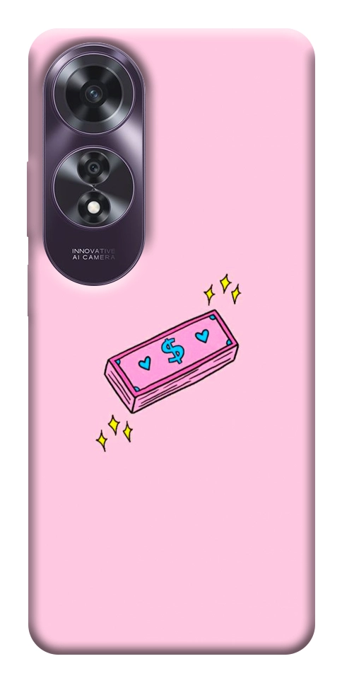 Чехол Simple pink money для Oppo A60 4G