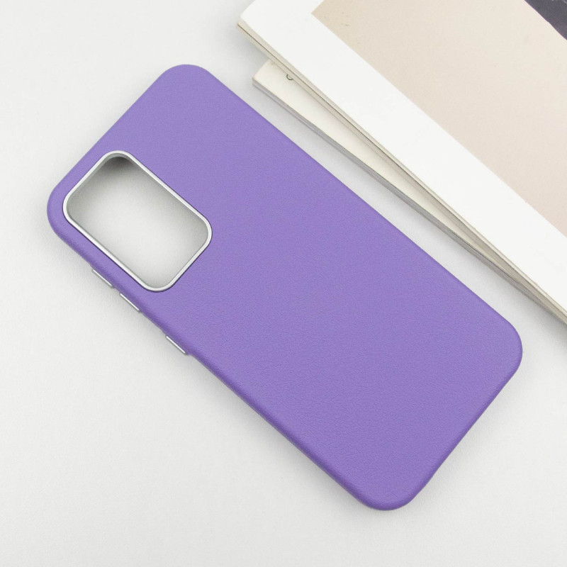 Шкіряний чохол Leather Case Metal Buttons на Samsung Galaxy A55 (Light Purple) в магазині vchehle.ua