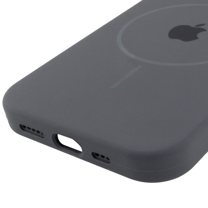 Купити Чохол Silicone Case Full Protective (AA) with Magnetic Safe на Apple iPhone 12 Pro Max (6.7") (Сірий / Dark Gray) на vchehle.ua