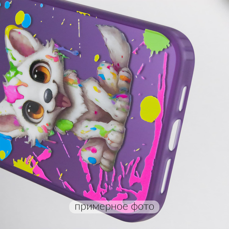 Замовити TPU+PC чохол TakiTaki Graffiti magic glow на Samsung Galaxy S23 (Cute wolf / Purple) на vchehle.ua