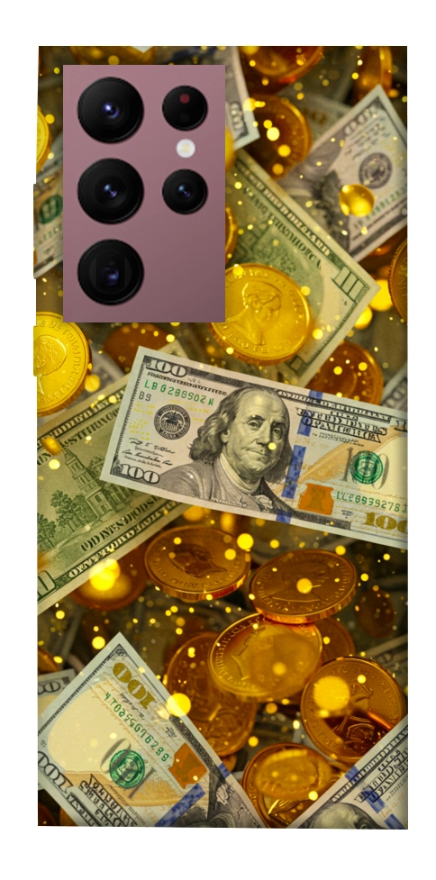 Чехол Gold and dollars для Galaxy S22 Ultra