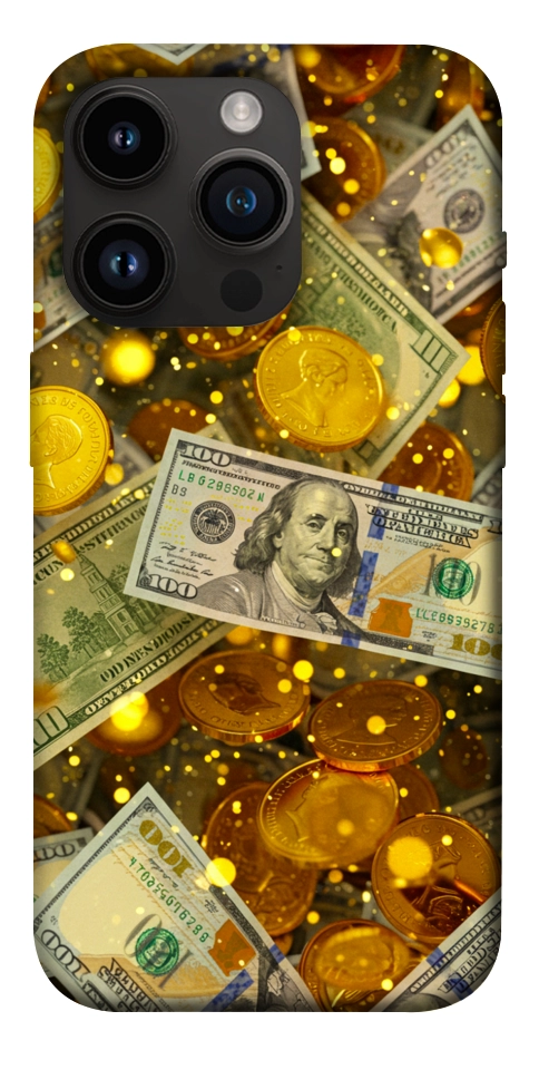 Чохол Gold and dollars для iPhone 14 Pro