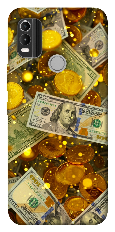 Чехол Gold and dollars для Nokia C21 Plus