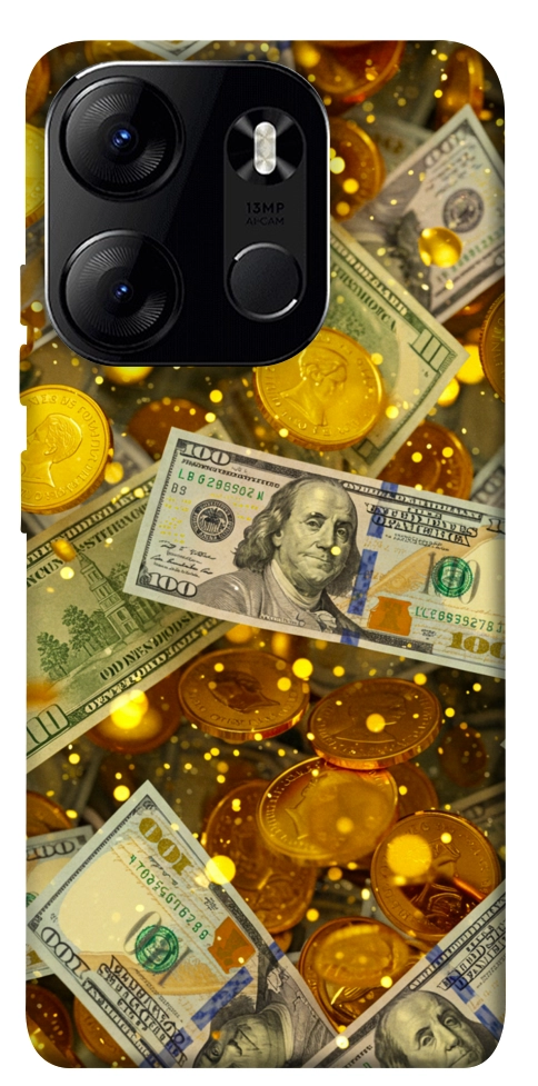 Чехол Gold and dollars для Tecno Spark Go 2023