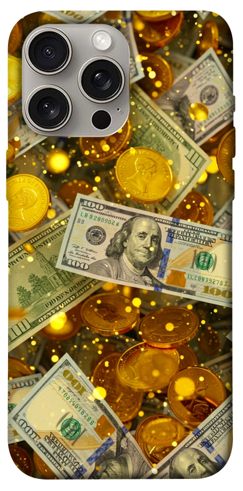 Чохол Gold and dollars для iPhone 15 Pro Max