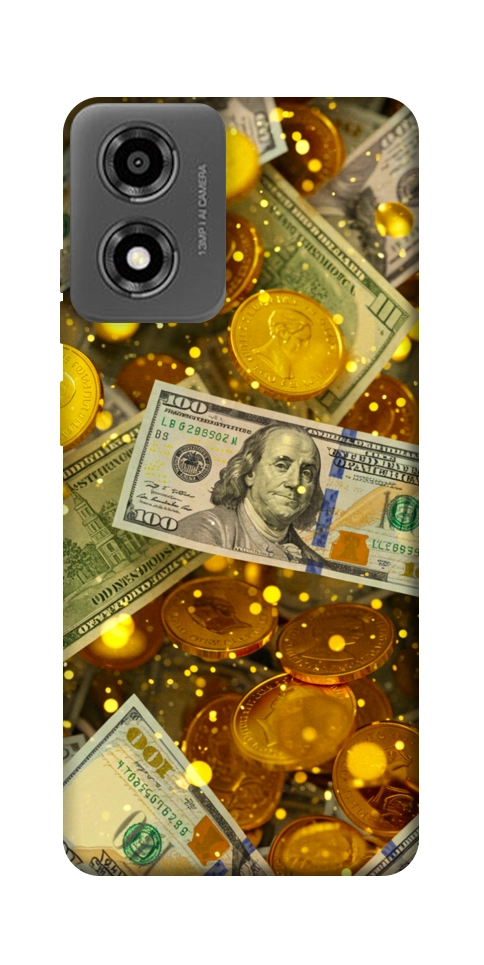 Чохол Gold and dollars для Motorola Moto E14