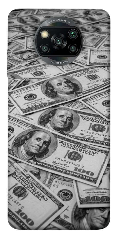 Чехол Dollars background для Xiaomi Poco X3 NFC