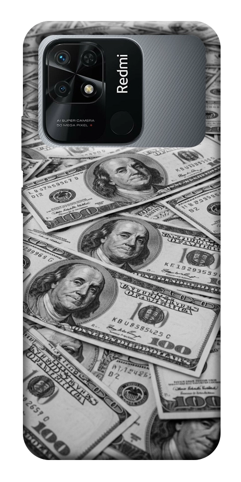 Чехол Dollars background для Xiaomi Redmi 10C