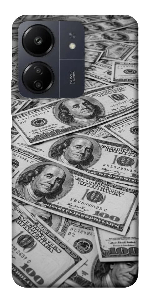 Чехол Dollars background для Xiaomi Redmi 13C