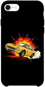 Чохол Retro comics car black для iPhone SE (2020)