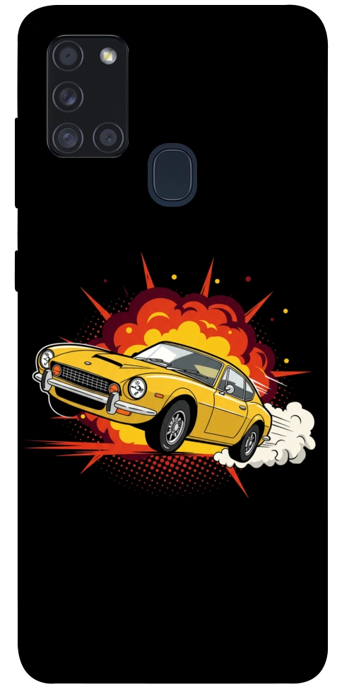 Чехол Retro comics car black для Galaxy A21s (2020)