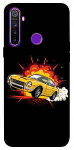 Чехол Retro comics car black для Realme 5