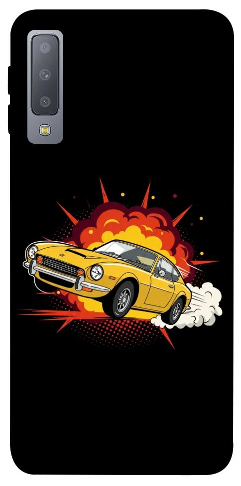 Чохол Retro comics car black для Galaxy A7 (2018)