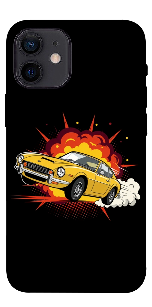 Чехол Retro comics car black для iPhone 12 mini