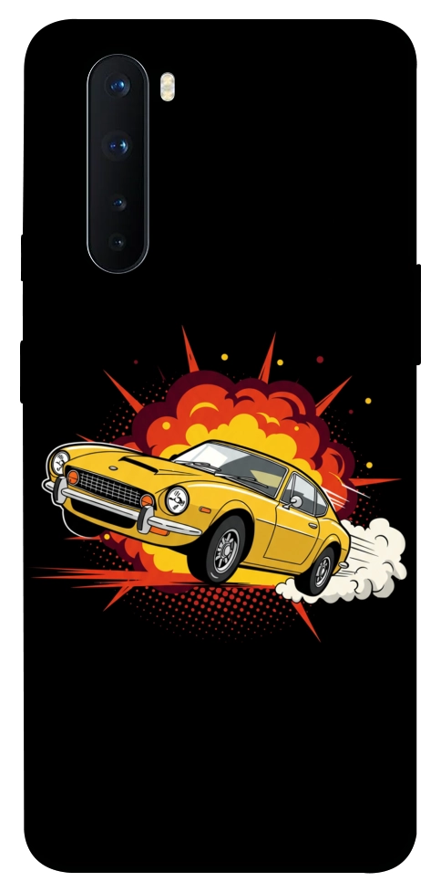 Чохол Retro comics car black для OnePlus Nord
