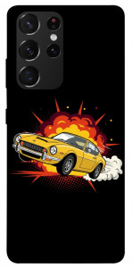 Чехол Retro comics car black для Galaxy S21 Ultra