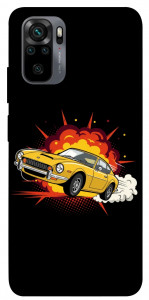 Чехол Retro comics car black для Xiaomi Redmi Note 10