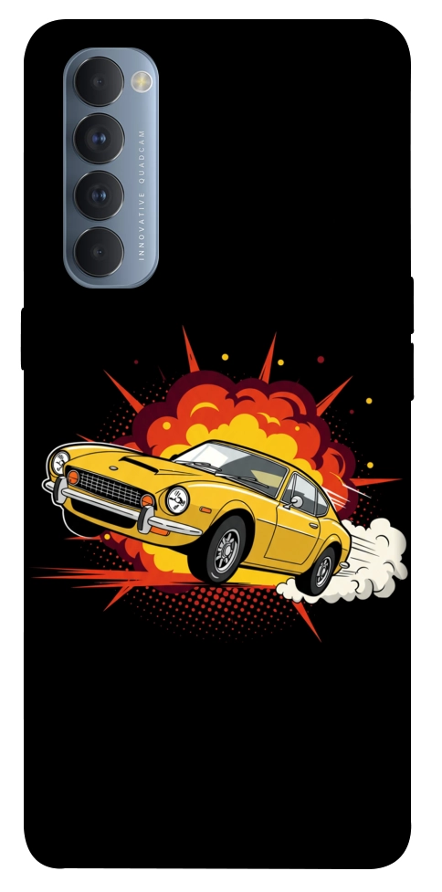 Чехол Retro comics car black для Oppo Reno 4 Pro
