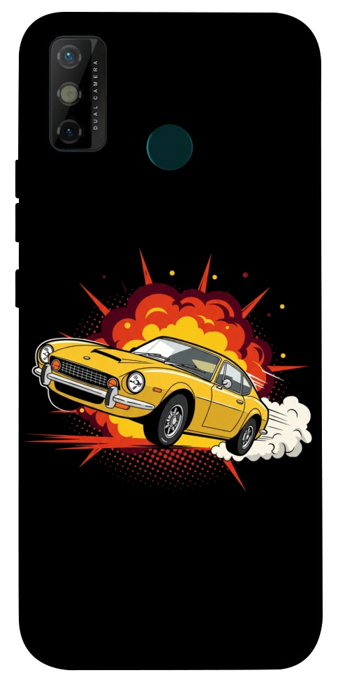 Чехол Retro comics car black для TECNO Spark 6 Go