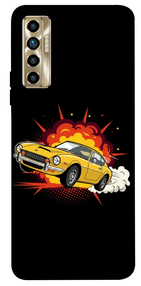 Чохол Retro comics car black для TECNO Camon 17P