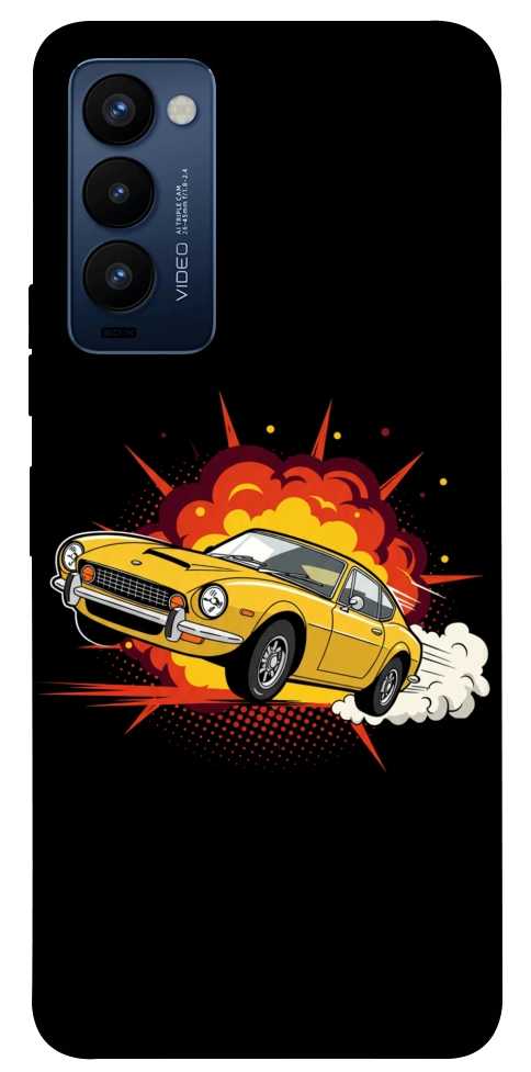 Чохол Retro comics car black для TECNO Camon 18